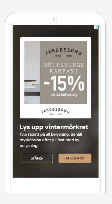 Exempel på bild till digital marknadsföring för Jakobssons möbler